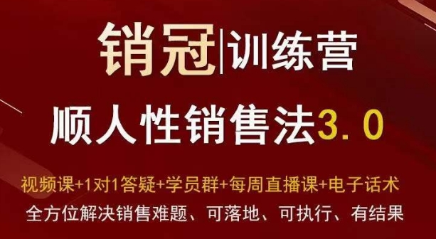 爆款！销冠训练营3.0之顺人性销售法，全方位解决销售难题、可落地、可执行、有结果-燎原社