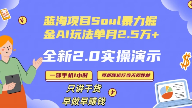 Soul怎么做到单月变现25000+全新2.0AI掘金玩法全程实操演示小白好上手【揭秘】-燎原社