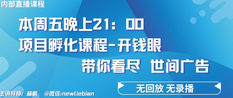 4.26日内部回放课程《项目孵化-开钱眼》赚钱的底层逻辑【揭秘】-燎原社