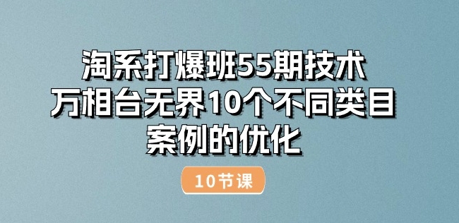 淘系打爆班55期技术：万相台无界10个不同类目案例的优化(10节)-燎原社