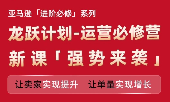 亚马逊进阶必修系列，龙跃计划-运营必修营新课，让卖家实现提升 让单量实现增长-燎原社