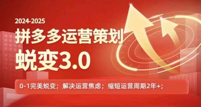 2024-2025拼多多运营策略蜕变3.0，0~1完美蜕变，解决信息焦虑-燎原社