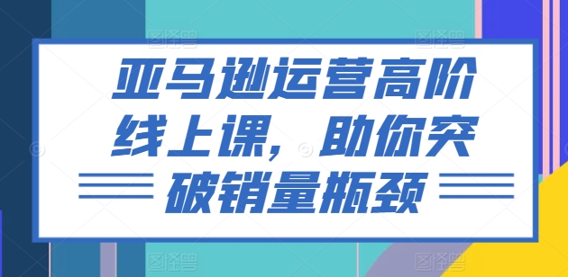 亚马逊运营高阶线上课，助你突破销量瓶颈-燎原社