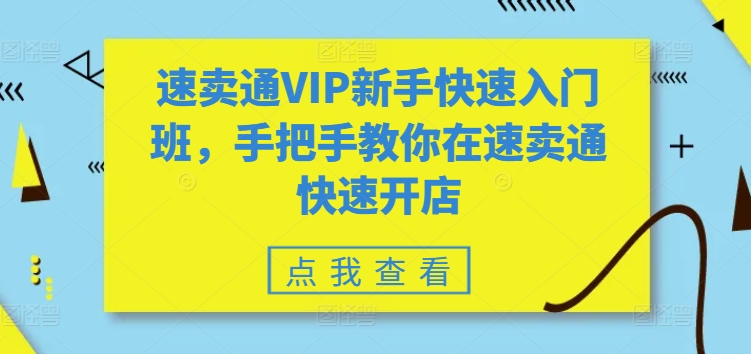 速卖通VIP新手快速入门班，手把手教你在速卖通快速开店-燎原社