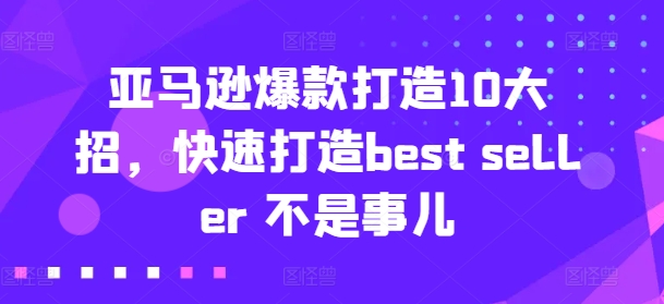 亚马逊爆款打造10大招，快速打造best seller 不是事儿-燎原社