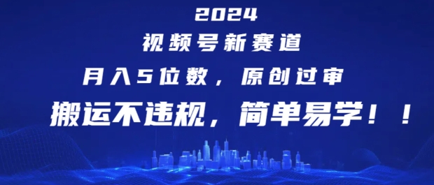 2024视频号新赛道，月入5位数+，原创过审，搬运不违规，简单易学【揭秘】-燎原社